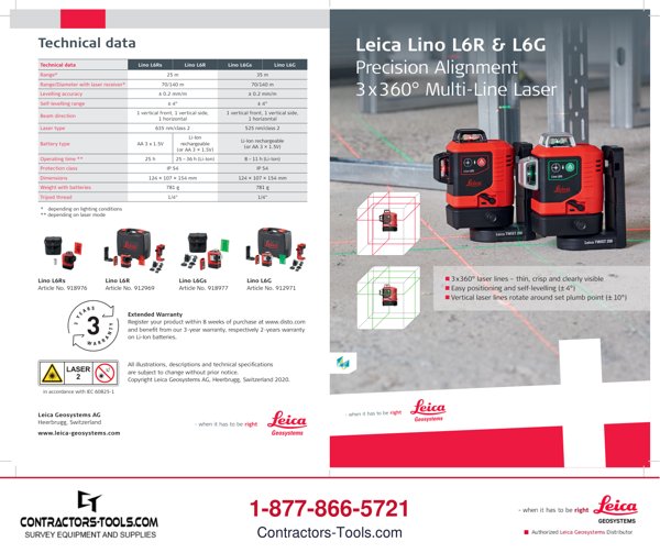 First page of the Leica Lino L6G l6r / l6g flyer